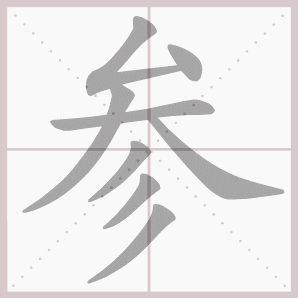 参的笔顺,参字笔顺