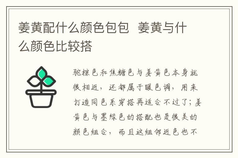 姜黄配什么颜色包包  姜黄与什么颜色比较搭