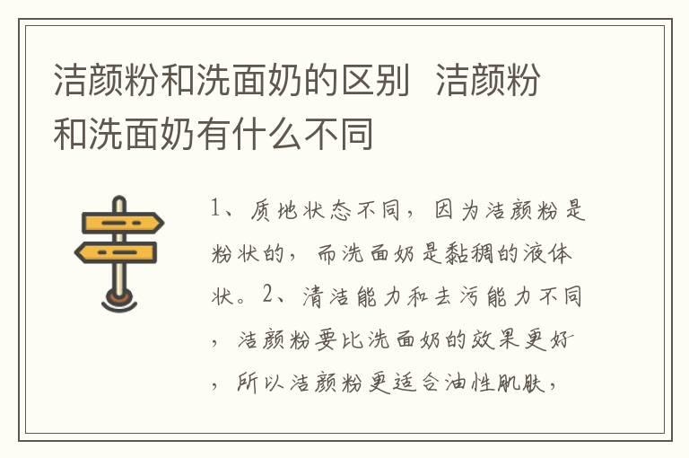 洁颜粉和洗面奶的区别  洁颜粉和洗面奶有什么不同